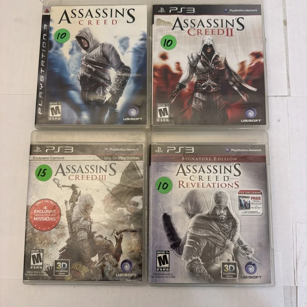 Assassin's Creed PS3 Lot: I, II, III,  & Revelations - Complete CIB Game